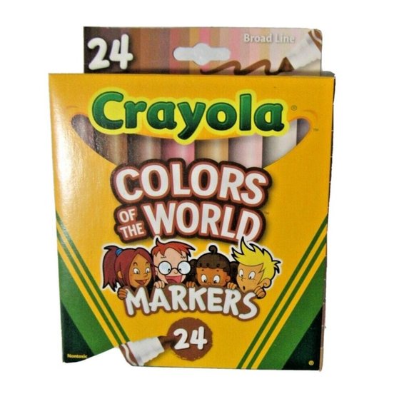Box of Crayola Colors of The World Markers 24 Ct Skin Color Cultural - Picture 1 of 2